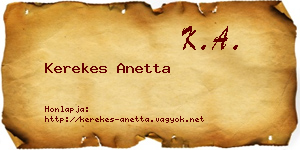 Kerekes Anetta névjegykártya