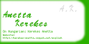 anetta kerekes business card